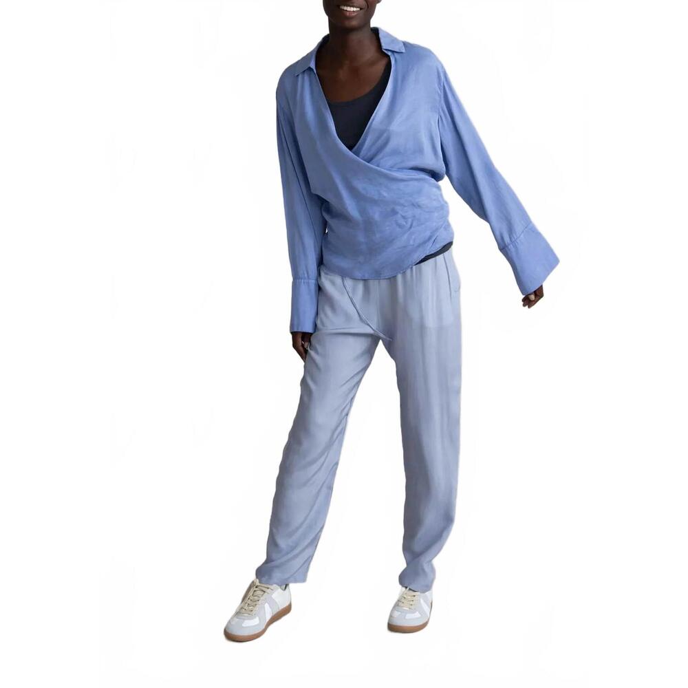 NEW HUMANOID lee wrap style blouse in sky